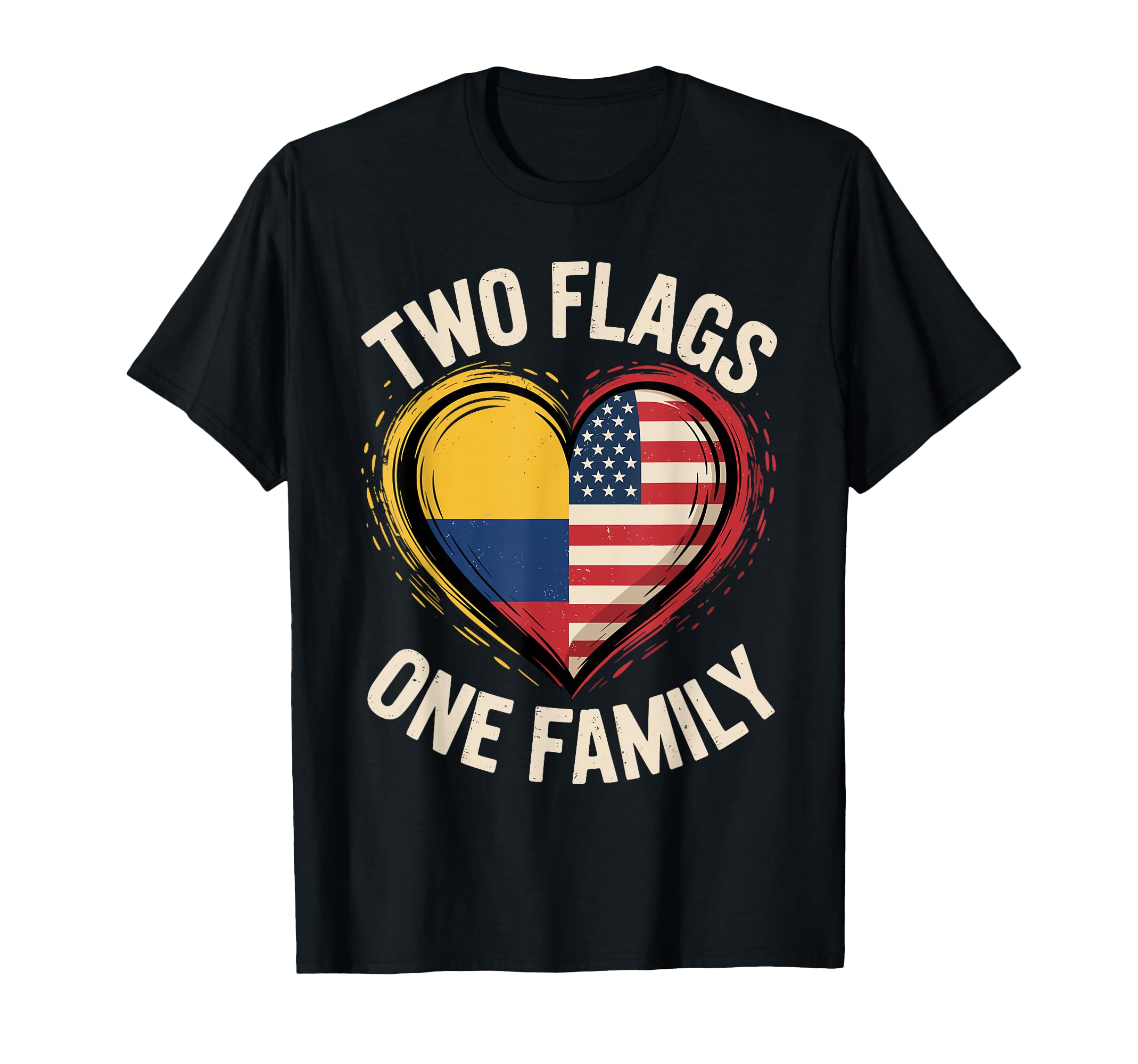 Two Flags One Family American T-Shirt - Fun Novelty Design for Adults - T-Shirt, Sweatshirt, Hoodie