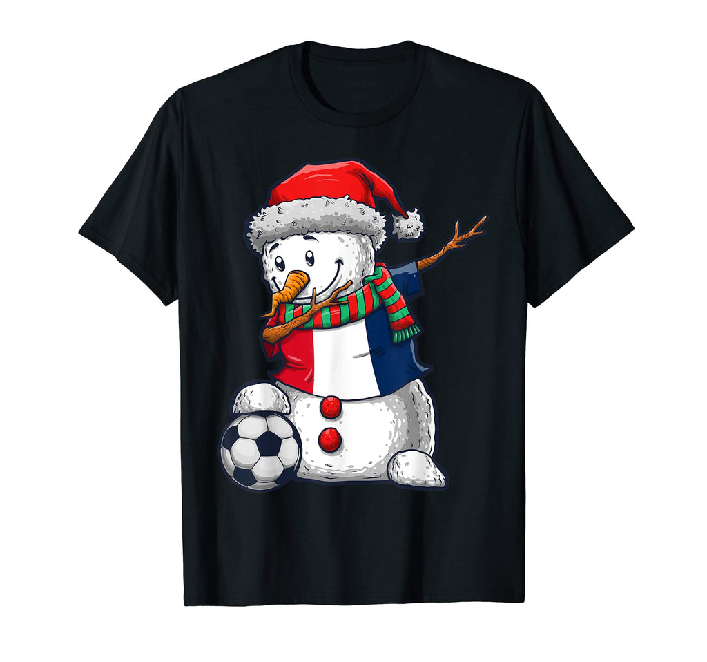 Soccer Dabbing Snowman France Football T-Shirt - Trendy Graphic Men Women - T-Shirt, Sweatshirt, Hoodie