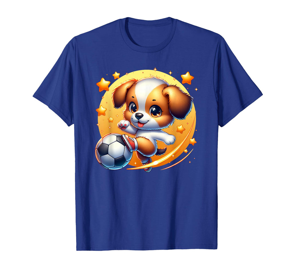 Puppy Dog Playing Soccer Kicking Ball T-Shirt - Minimalist Print Unisex - T-Shirt, Sweatshirt, Hoodie
