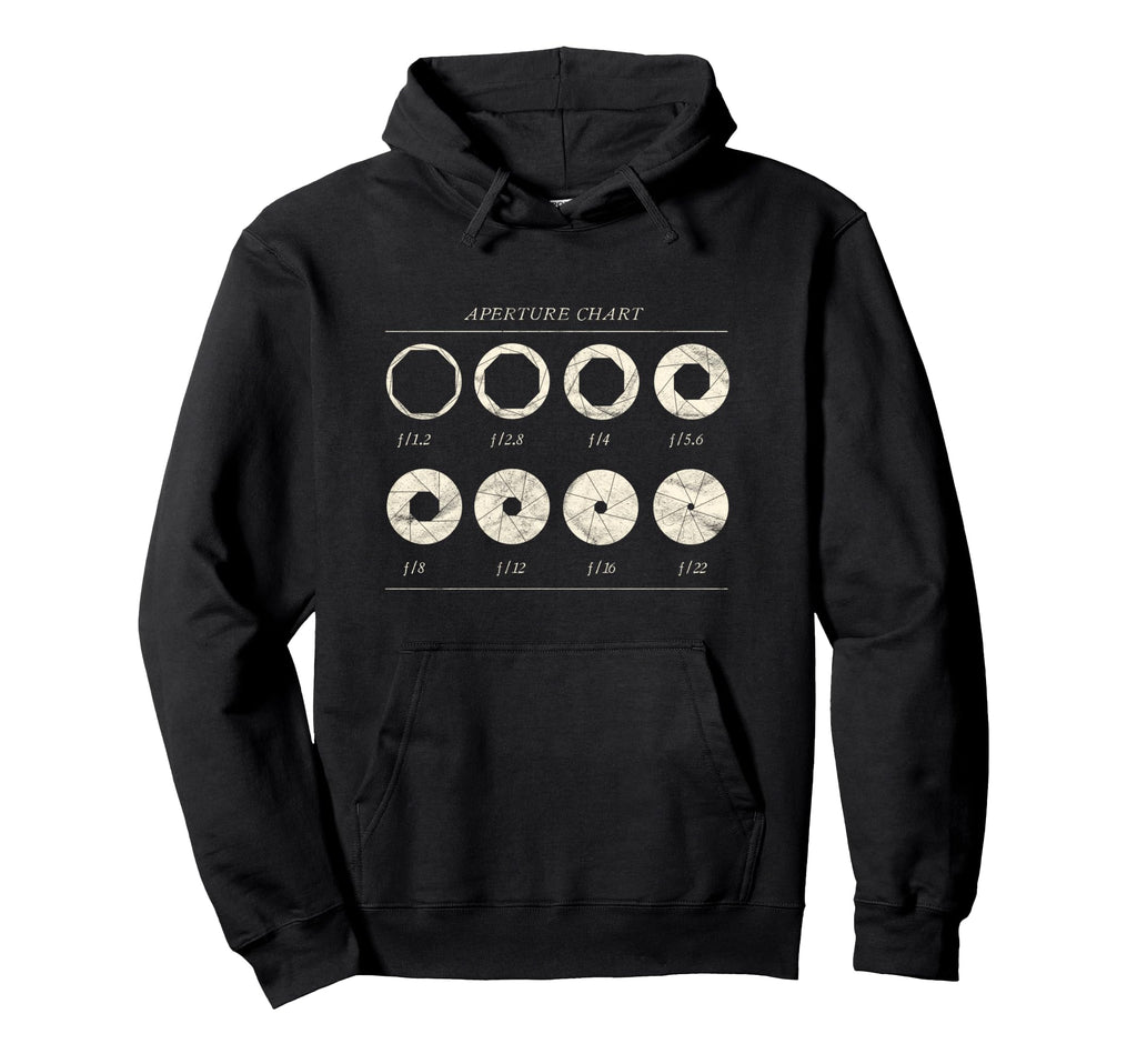 Photographer Dslr Camera Lens Aperture Chart Hoodie - Graphic Print Unisex - T-Shirt, Sweatshirt, Hoodie
