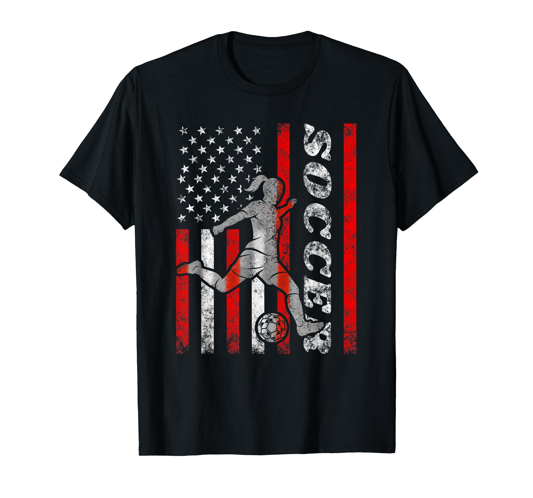 American Flag Soccer Player Usa T-Shirt - Minimalist Print Unisex - T-Shirt, Sweatshirt, Hoodie
