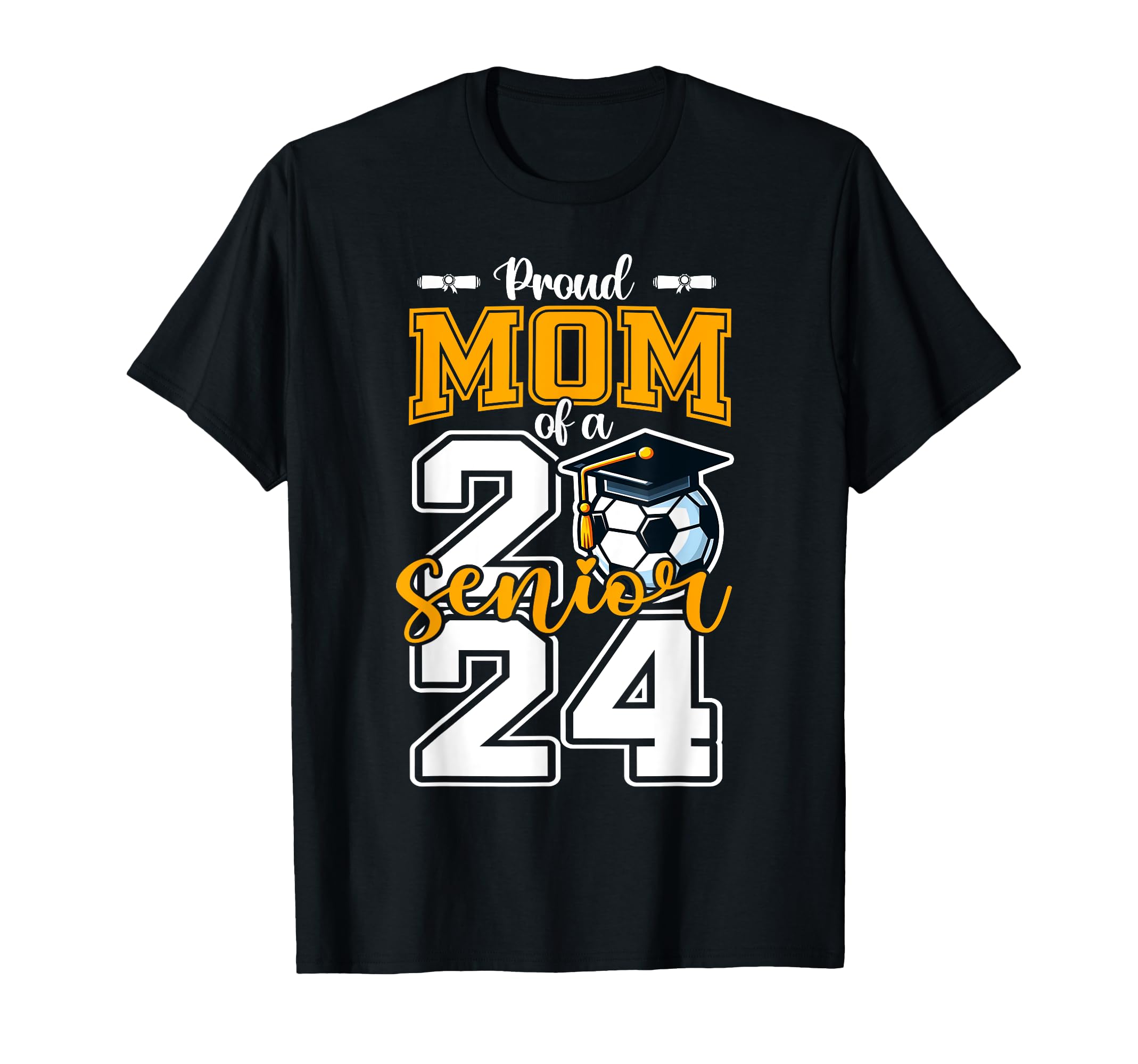 Proud Mom 2024 Senior Soccer High T-Shirt - Minimalist Print Men Women - T-Shirt, Sweatshirt, Hoodie
