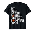Eat Sleep Soccer Football Baseball T-Shirt - Fun Novelty Design Men Women - T-Shirt, Sweatshirt, Hoodie