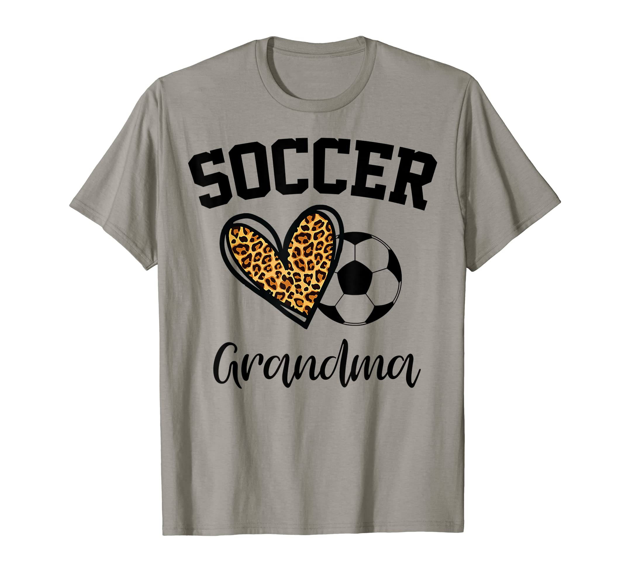 Soccer Grandma Leopard Heart Funny T-Shirt - Novelty Apparel for Adults - T-Shirt, Sweatshirt, Hoodie