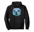 T Rex Dinosaur Playing Soccer Hoodie - Casual Everyday Wear for Adults - T-Shirt, Sweatshirt, Hoodie