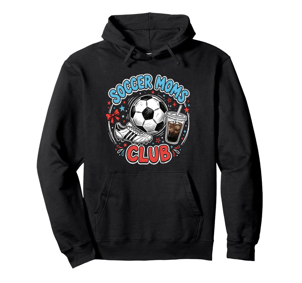 Soccer Moms Club Iced Coffee Hoodie - Casual Everyday Wear for Adults - T-Shirt, Sweatshirt, Hoodie