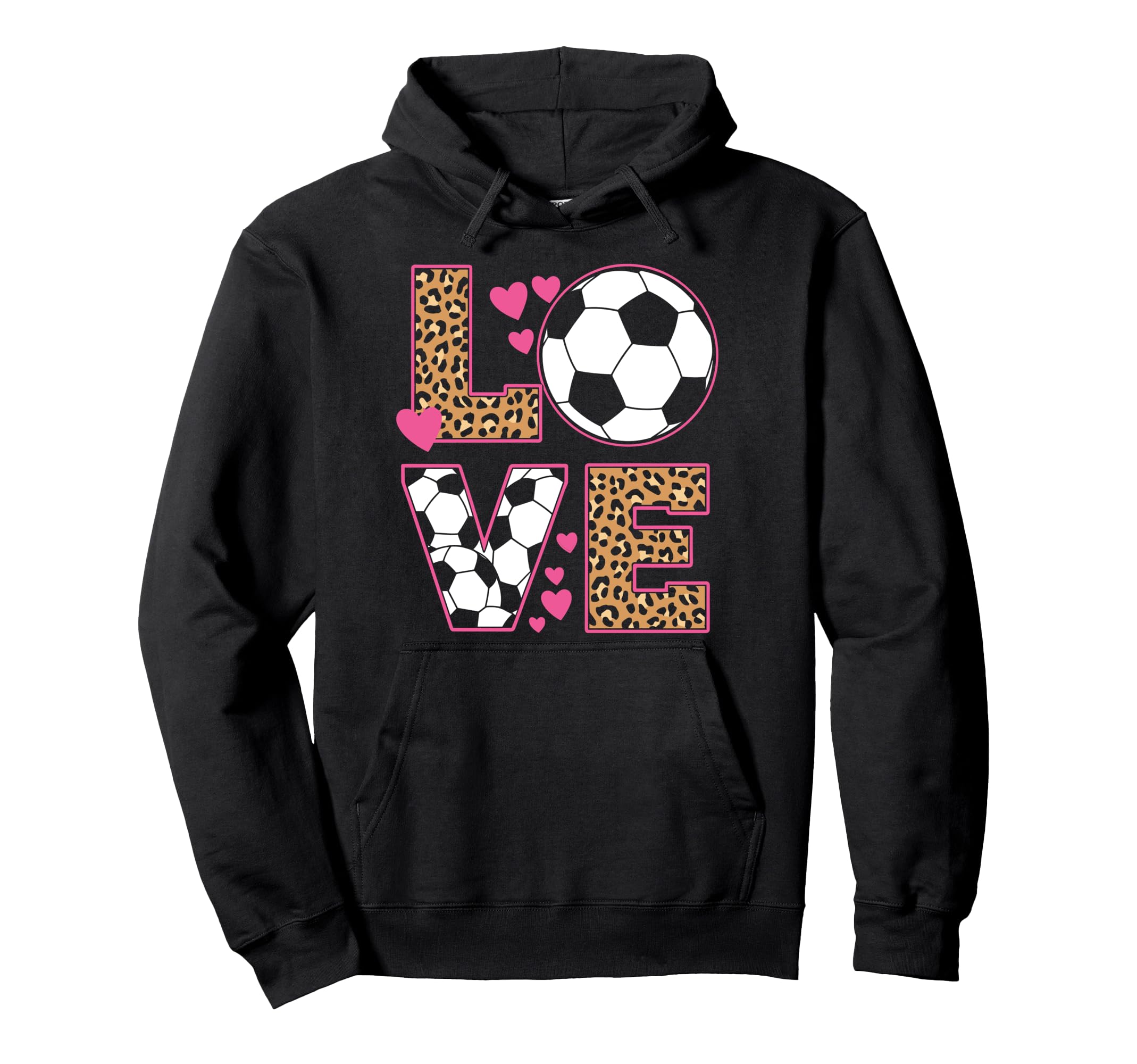 Love Soccer Leopard Soccer Teen Hoodie - Streetwear Style Unisex - T-Shirt, Sweatshirt, Hoodie