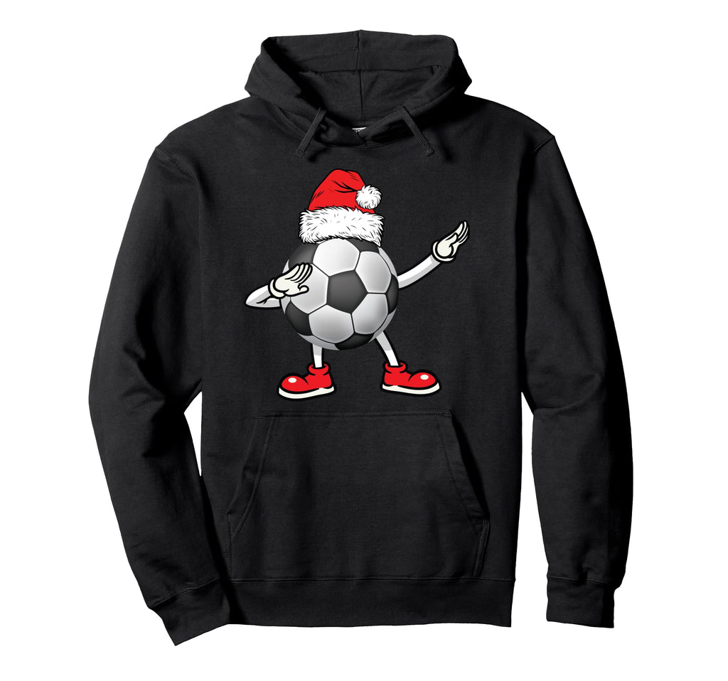 Soccer Football Santa Hat Matching Family Hoodie - Unique Graphic Unisex - T-Shirt, Sweatshirt, Hoodie