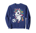 Kawaii Soccer Unicorn Just Who Loves Sweatshirt - Aesthetic Graphic Unisex - T-Shirt, Sweatshirt, Hoodie