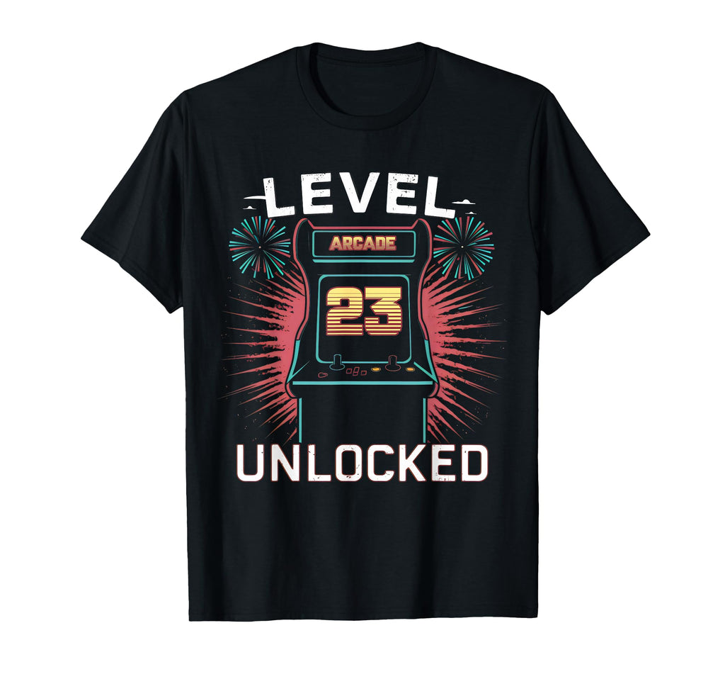 Level 23 Unlocked Video Game 23Th Birthday T-Shirt - Trendy Graphic Unisex - T-Shirt, Sweatshirt, Hoodie