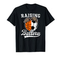 Raising Ballers Soccer Basketball Mom T-Shirt - Novelty Apparel for Adults - T-Shirt, Sweatshirt, Hoodie