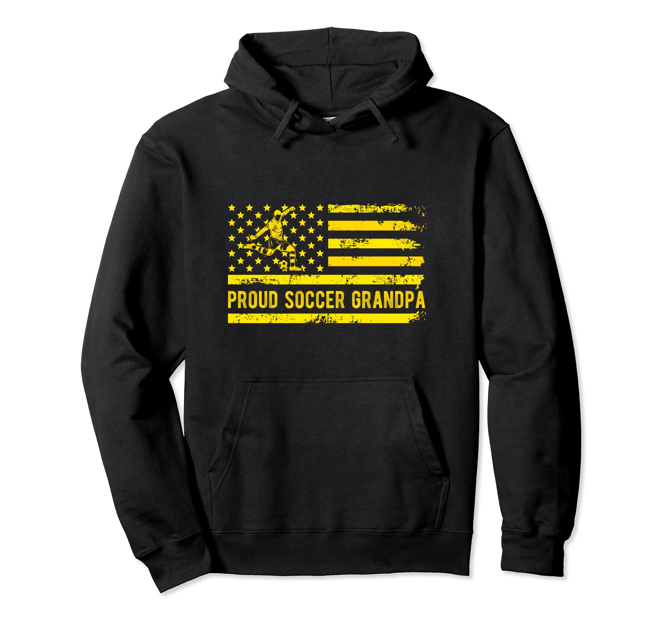 Proud Soccer Grandpa Usa Flag Hoodie - Casual Everyday Wear Men Women - T-Shirt, Sweatshirt, Hoodie