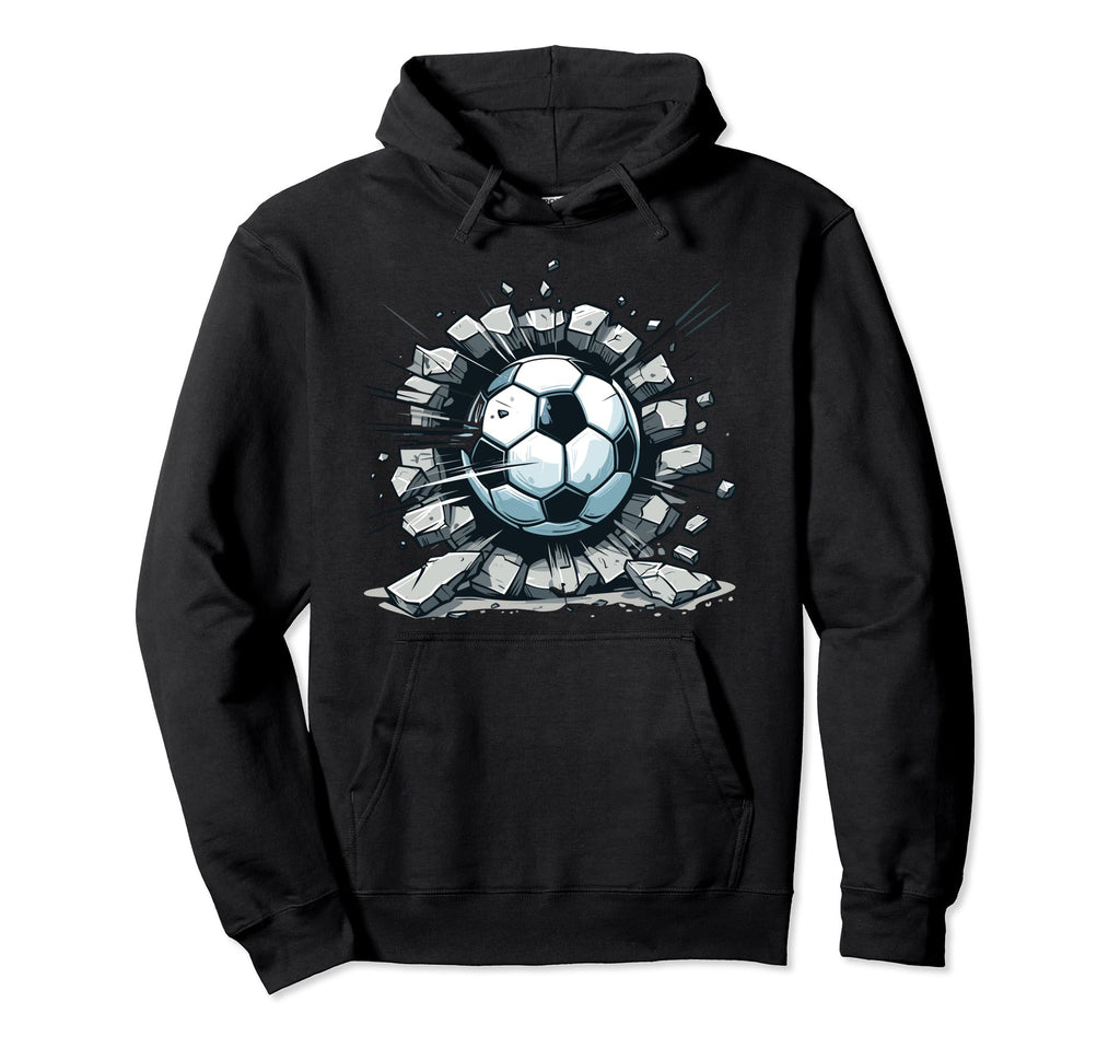 Soccer Ball Break Wall Soccer Sport Hoodie - Unique Graphic for Adults - T-Shirt, Sweatshirt, Hoodie