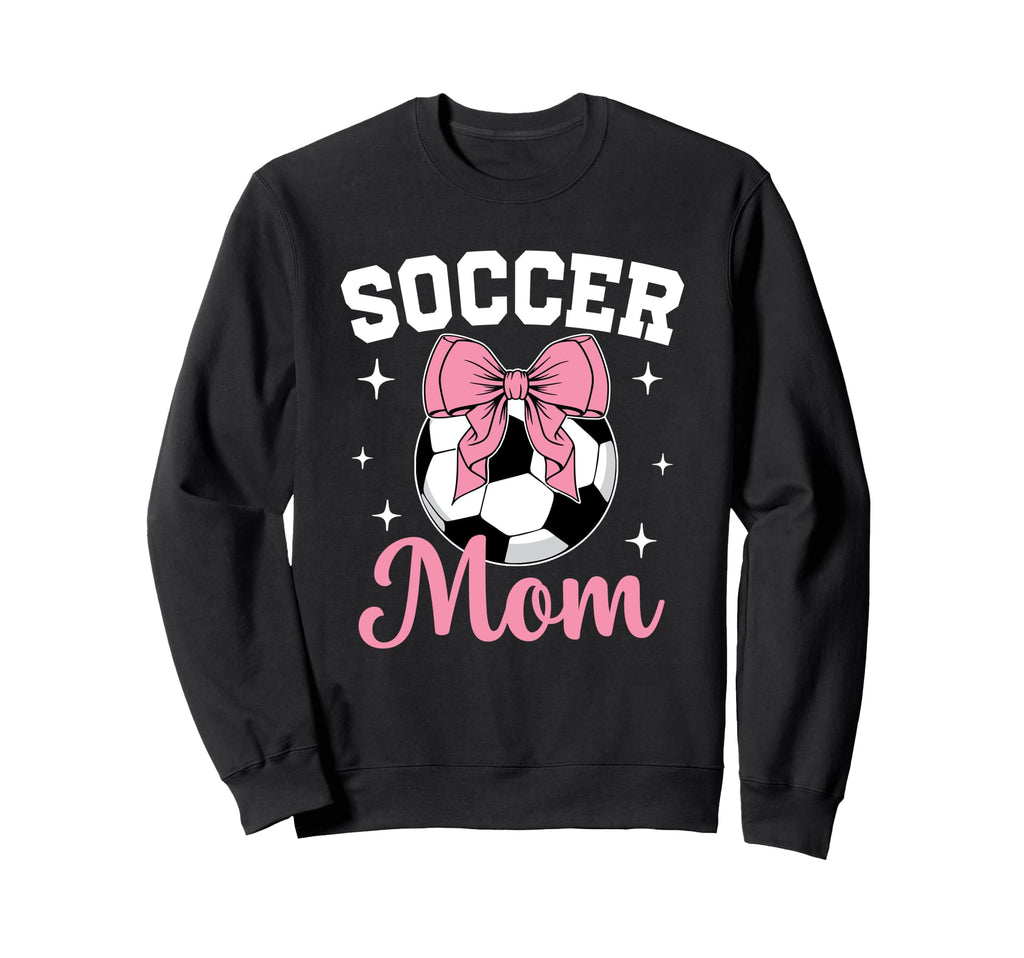 Soccer Mom Coquette Bow Soccer Sweatshirt - Minimalist Print for Adults - T-Shirt, Sweatshirt, Hoodie