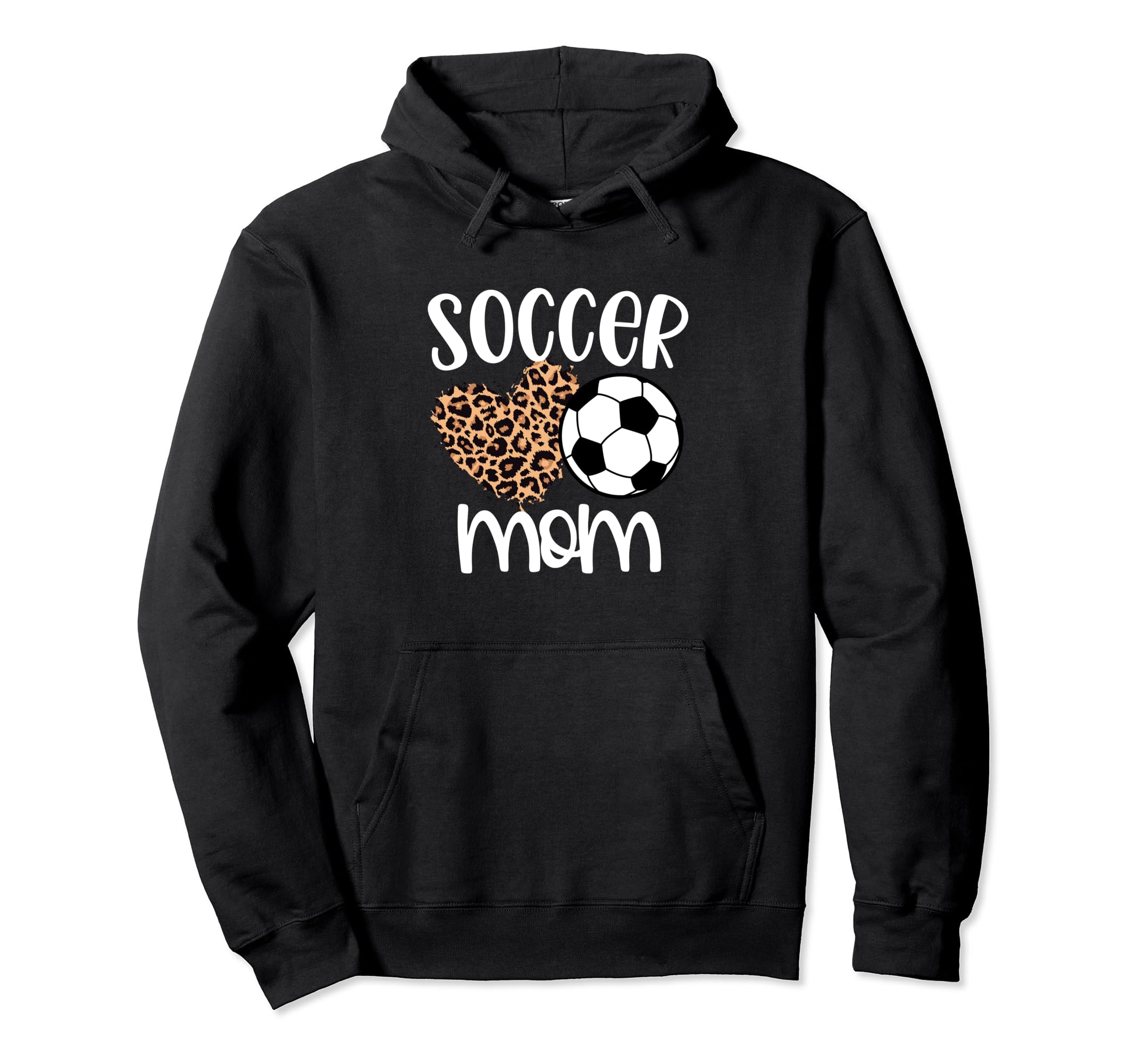 Soccer Mom Leopard Heart And Soccer Hoodie - Casual Everyday Wear Unisex - T-Shirt, Sweatshirt, Hoodie