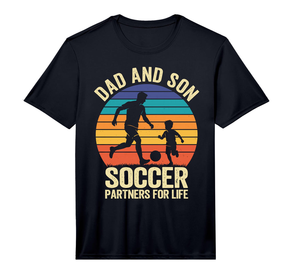 Mens Dad And Son Soccer Partners Life T-Shirt - Custom Art Print Unisex - T-Shirt, Sweatshirt, Hoodie