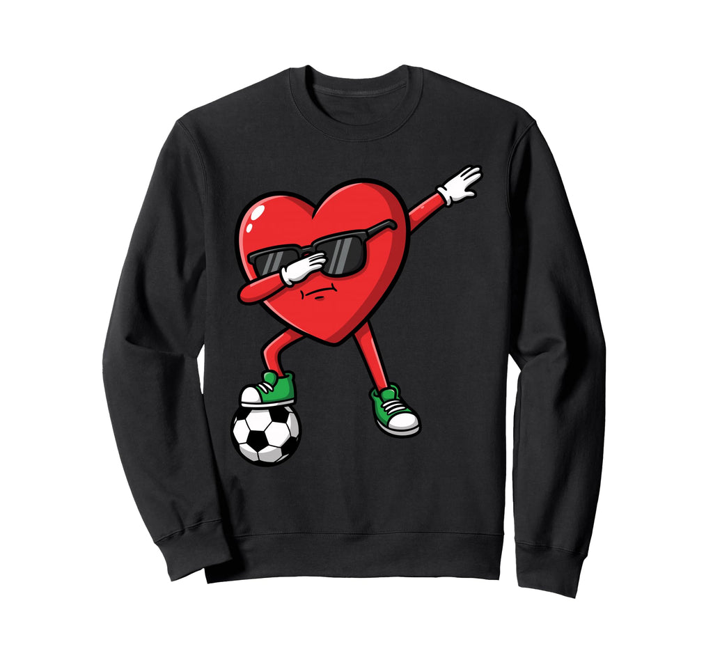 Dabbing Heart Soccer Valentines Day Sweatshirt - Streetwear Style Unisex - T-Shirt, Sweatshirt, Hoodie
