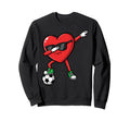 Dabbing Heart Soccer Valentines Day Sweatshirt - Streetwear Style Unisex - T-Shirt, Sweatshirt, Hoodie