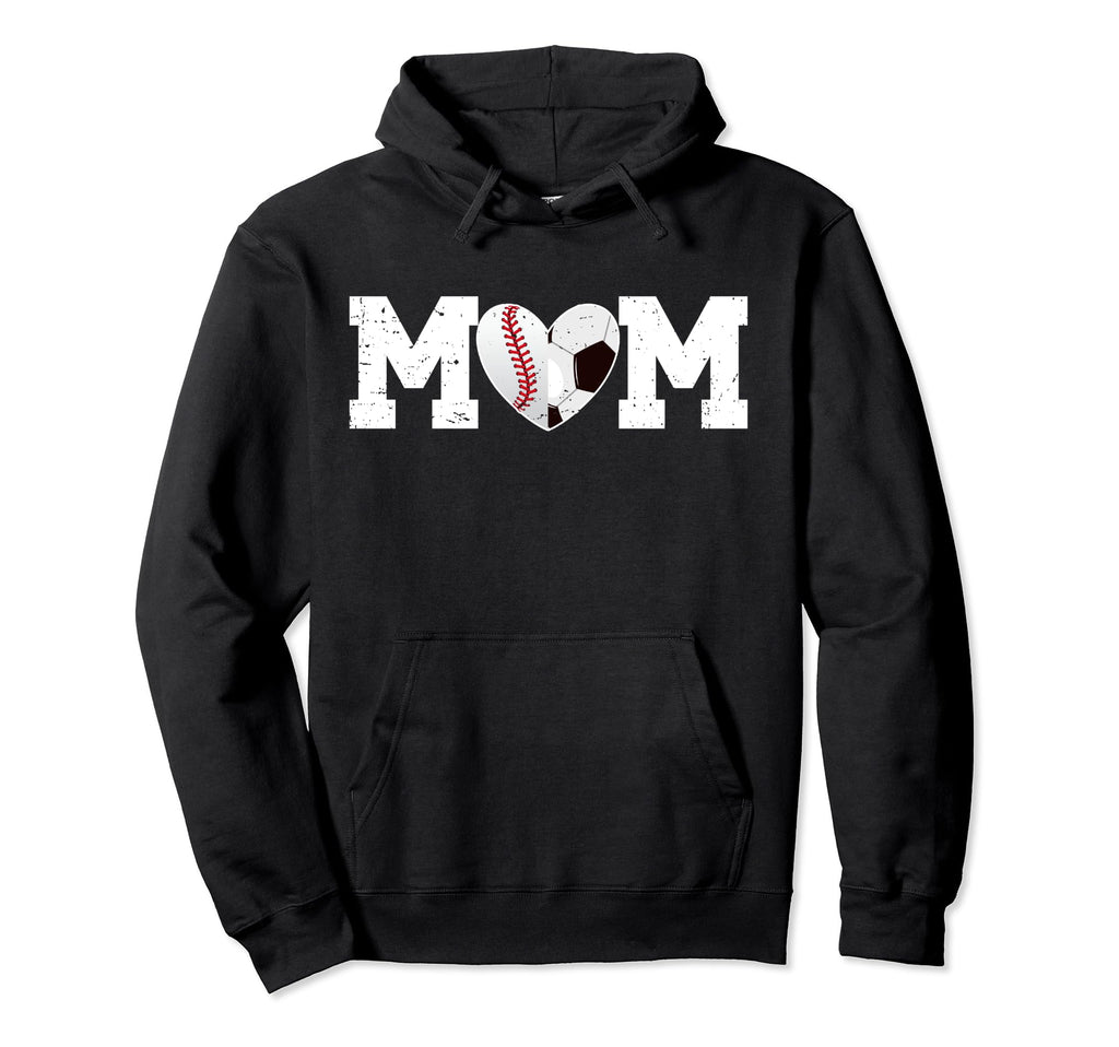 Baseball Soccer Mom Soccer Baseball Hoodie - Fun Novelty Design for Adults - T-Shirt, Sweatshirt, Hoodie