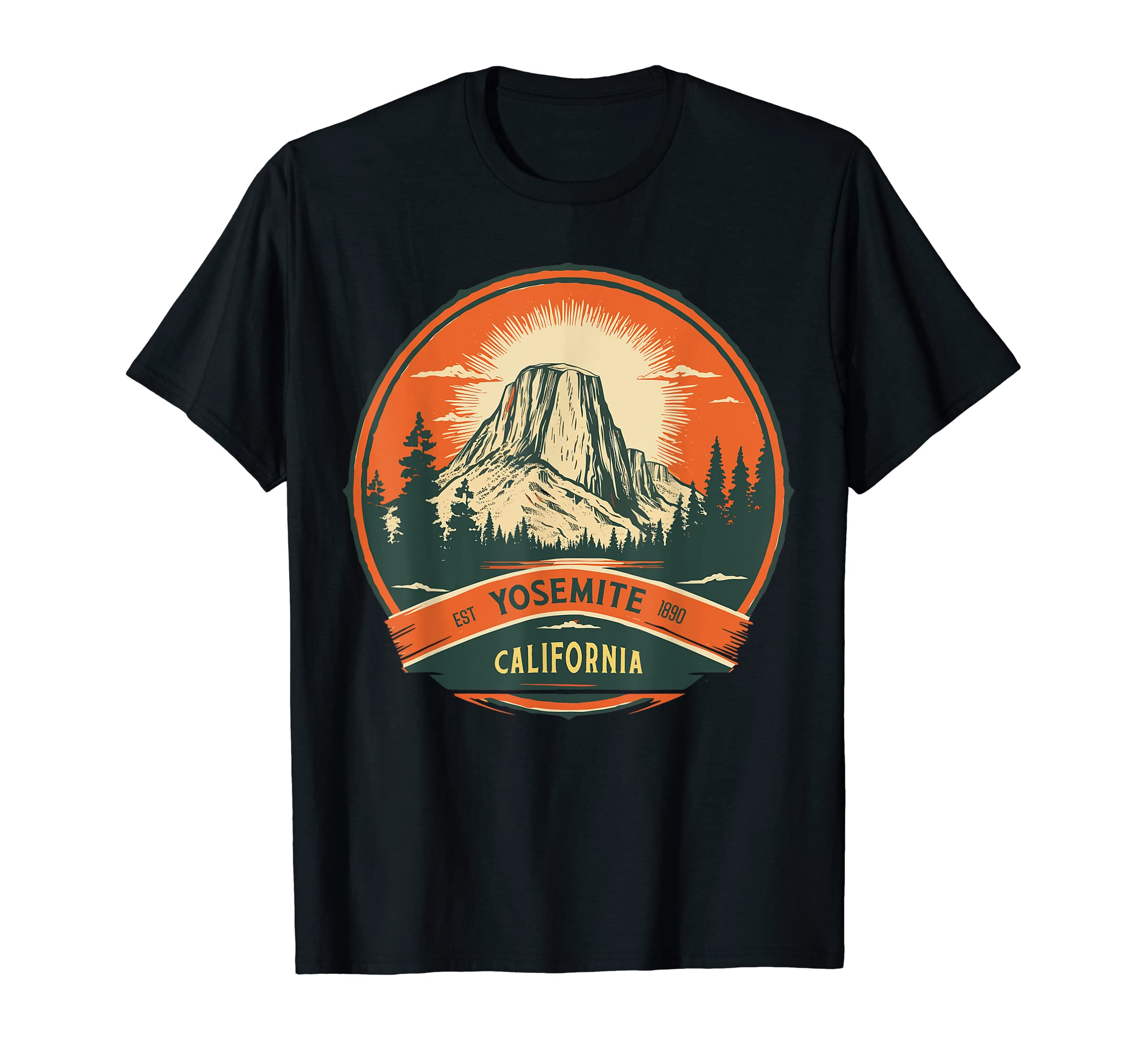 Yosemite National Park California Half T-Shirt - Trendy Graphic for Adults - T-Shirt, Sweatshirt, Hoodie