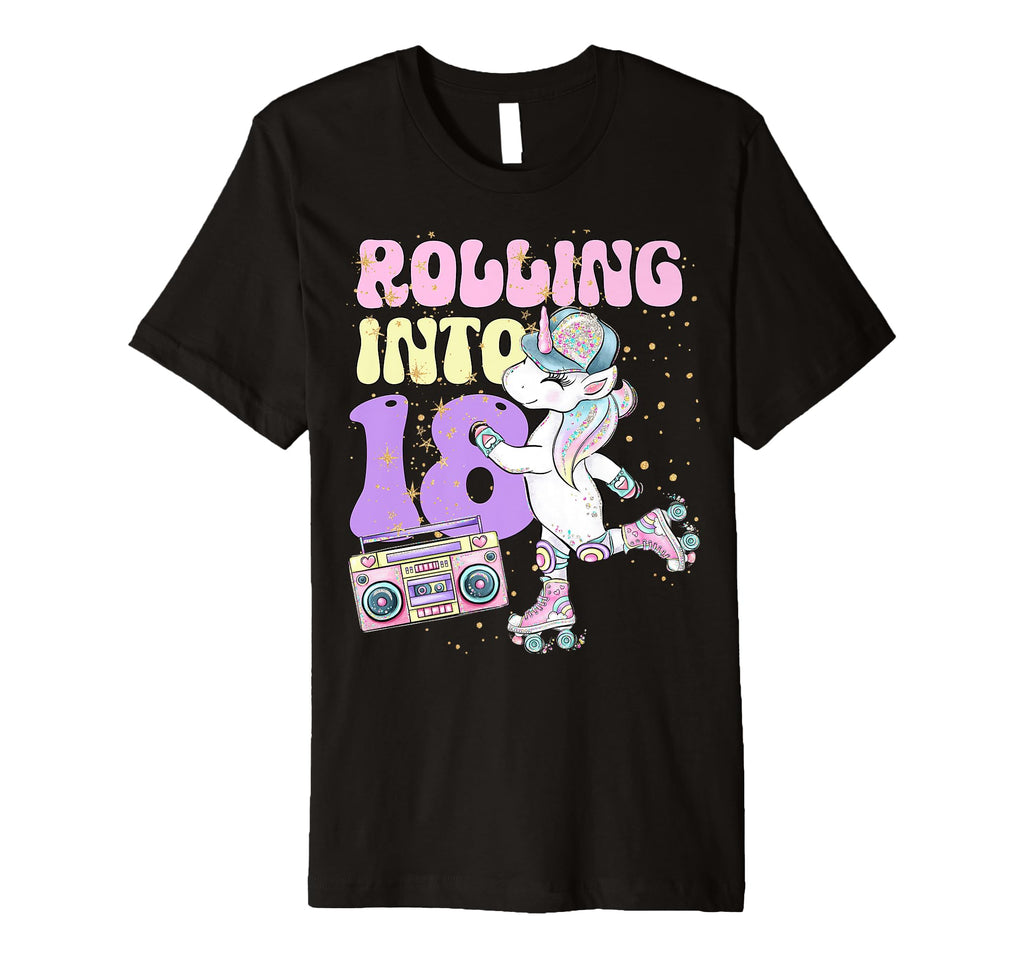 18Th Birthday Roller Skate Party T-Shirt - Trendy Graphic for Adults - T-Shirt, Sweatshirt, Hoodie