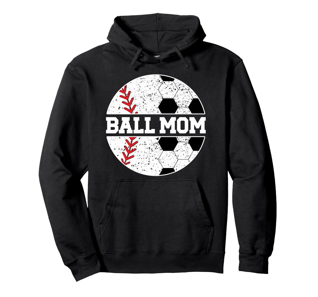 Ball Mom Baseball Soccer Mom Baseball Hoodie - Trendy Graphic for Adults - T-Shirt, Sweatshirt, Hoodie