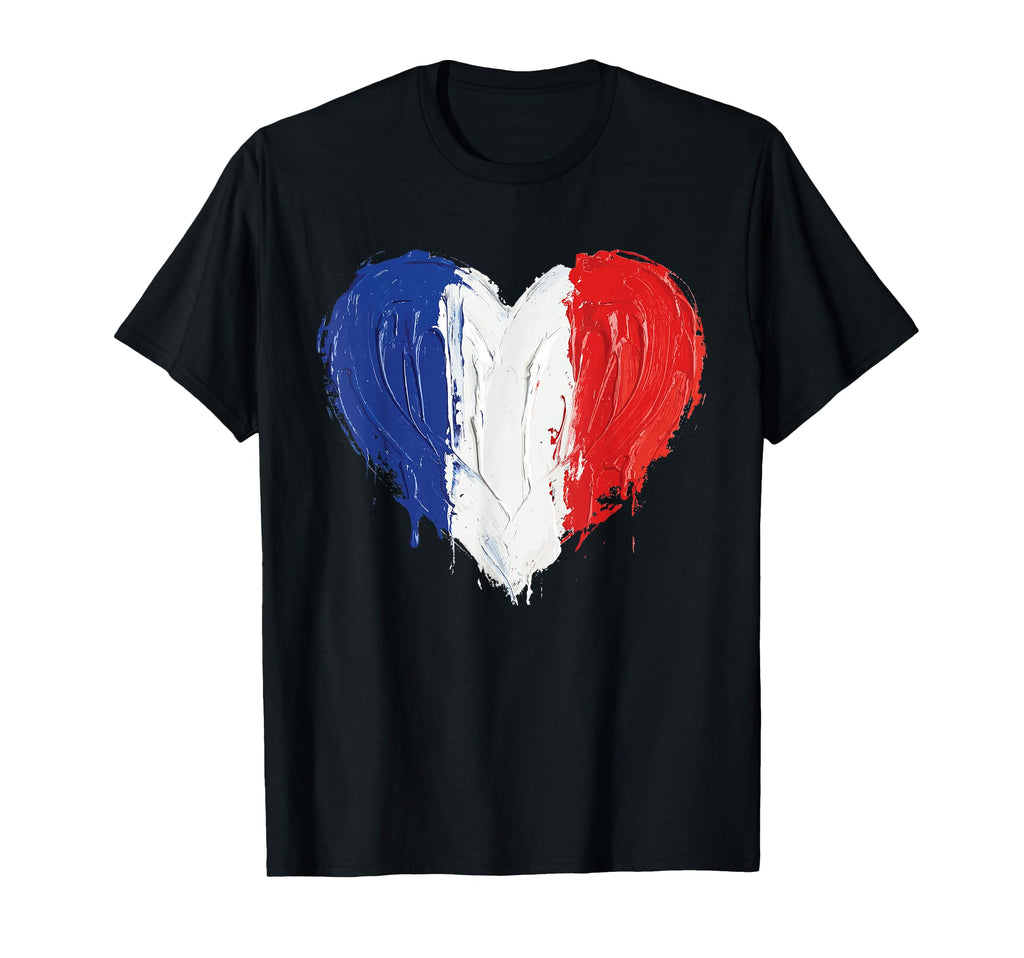French Flag Heart Supporter Soccer T-Shirt - Aesthetic Graphic for Adults - T-Shirt, Sweatshirt, Hoodie