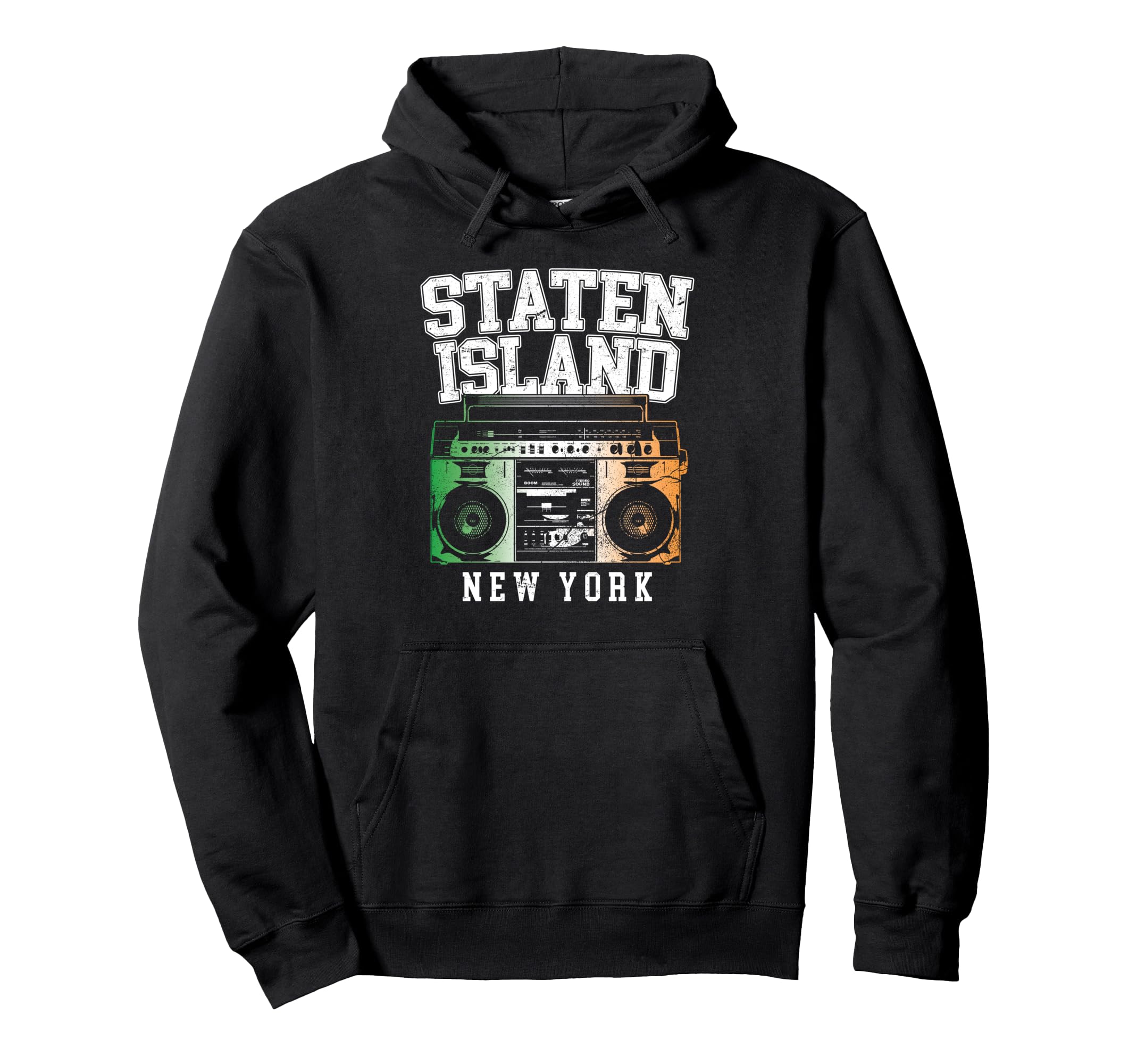 Staten Island New York Nyc Boombox Old Hoodie - Graphic Print for Adults - T-Shirt, Sweatshirt, Hoodie