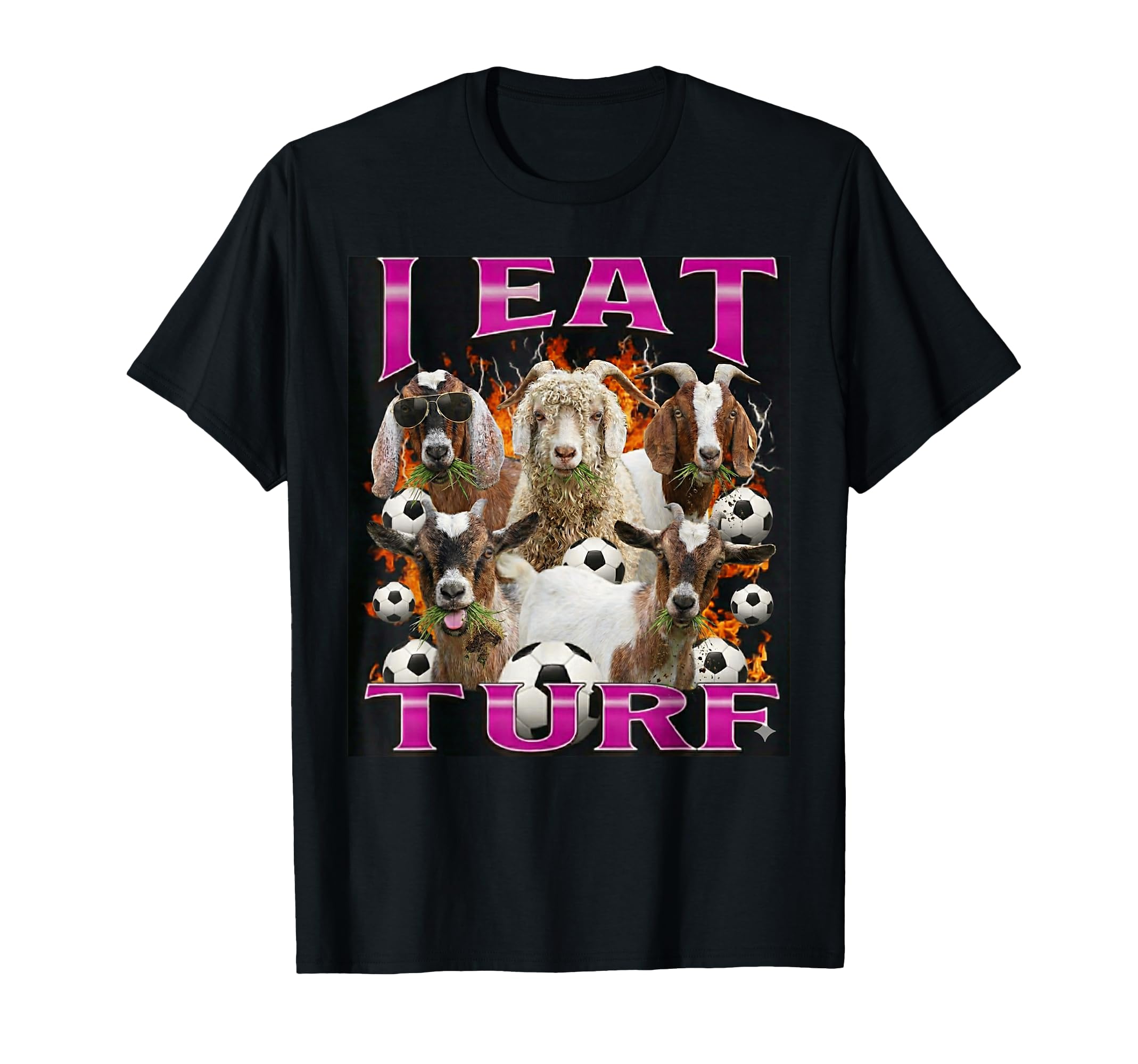I Eat Turf Funny Goat Bootleg 90S Soccer T-Shirt - Unique Graphic Unisex - T-Shirt, Sweatshirt, Hoodie