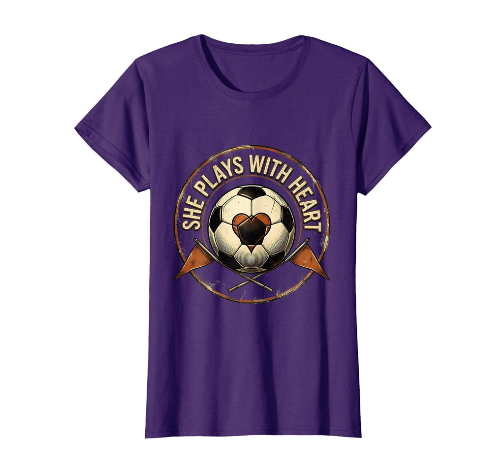 She Plays Heart Soccer T-Shirt - Fun Novelty Design for Adults - T-Shirt, Sweatshirt, Hoodie