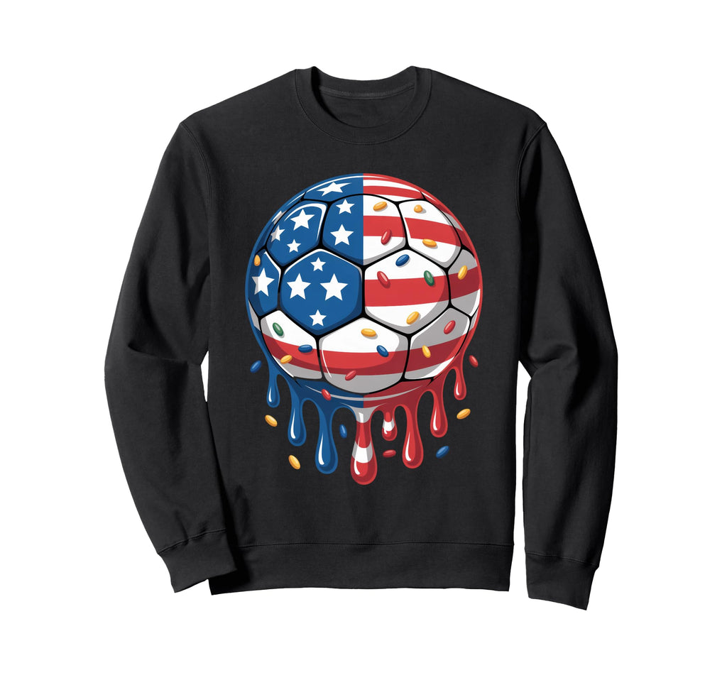 Ice Cream Drip Game American Usa Flag Sweatshirt - Custom Art Print Unisex - T-Shirt, Sweatshirt, Hoodie