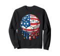 Ice Cream Drip Game American Usa Flag Sweatshirt - Custom Art Print Unisex - T-Shirt, Sweatshirt, Hoodie