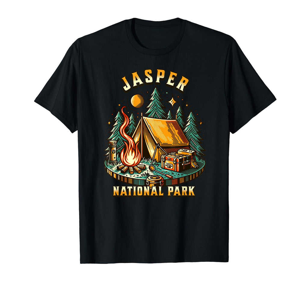 Camping Forest Tent Campfire Jasper T-Shirt - Novelty Apparel Men Women - T-Shirt, Sweatshirt, Hoodie