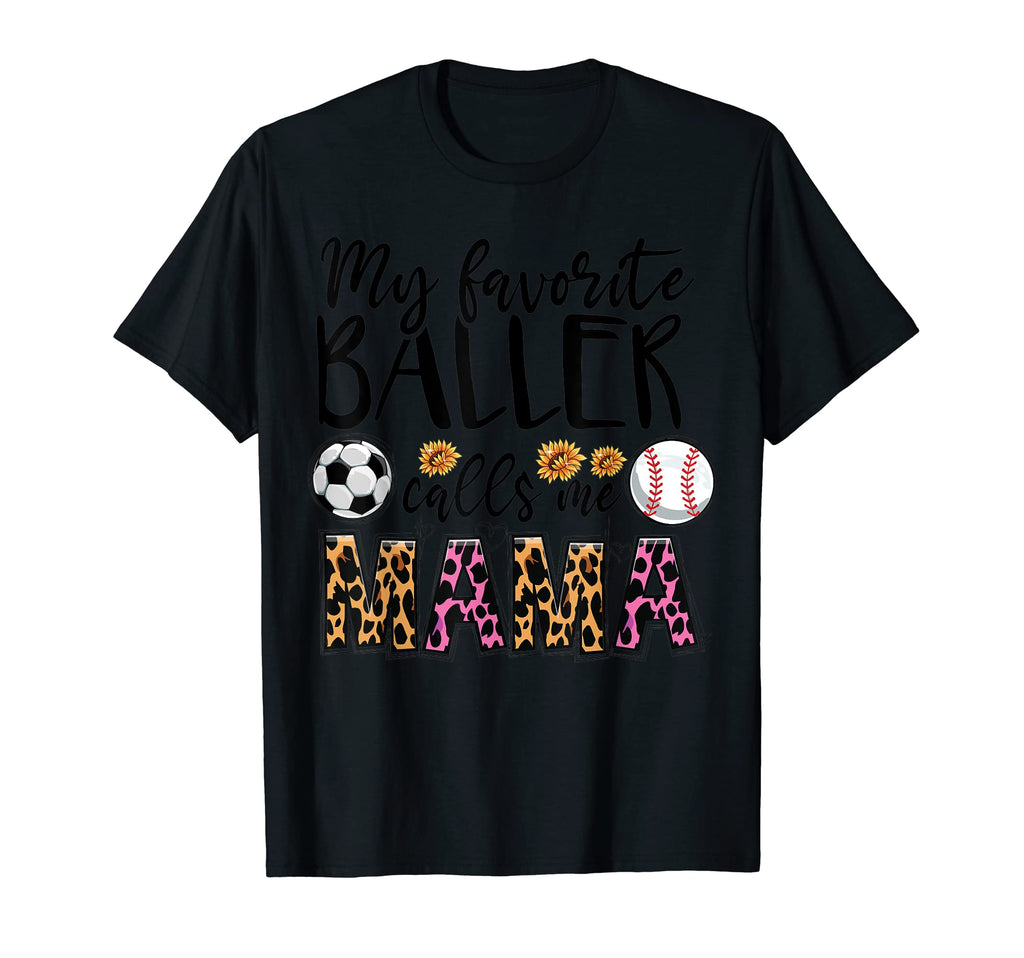 Baseball And Soccer Calls Me Mama T-Shirt - Aesthetic Graphic for Adults - T-Shirt, Sweatshirt, Hoodie