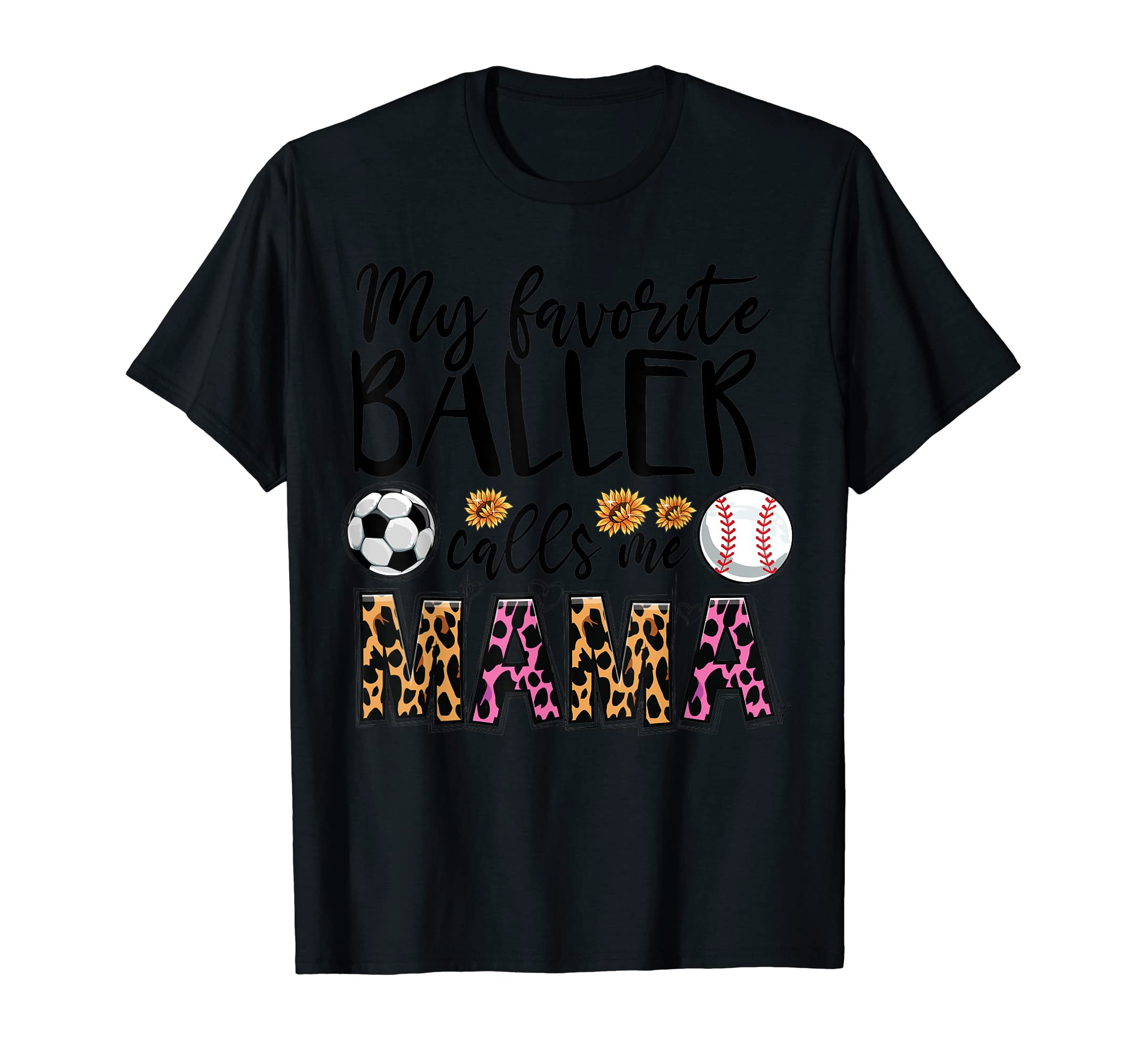 Baseball And Soccer Calls Me Mama T-Shirt - Aesthetic Graphic for Adults - T-Shirt, Sweatshirt, Hoodie