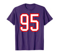 Number 95 White Red Sports Team T-Shirt - Aesthetic Graphic Men Women - T-Shirt, Sweatshirt, Hoodie