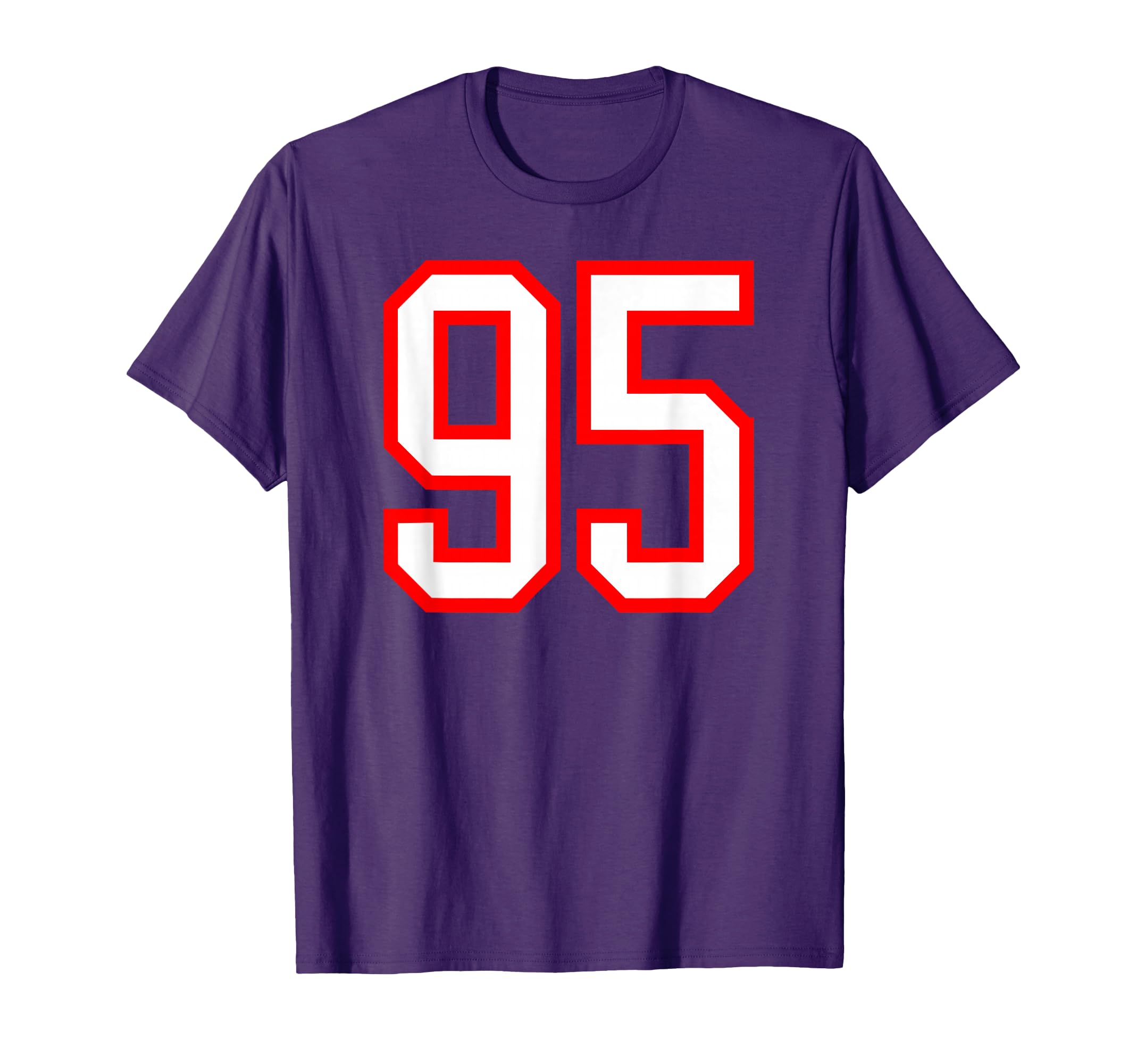 Number 95 White Red Sports Team T-Shirt - Aesthetic Graphic Men Women - T-Shirt, Sweatshirt, Hoodie
