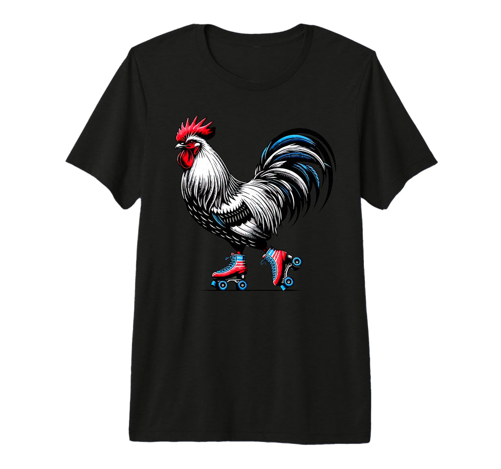 Roller Skating Rooster Derby T-Shirt - Fun Novelty Design for Adults - T-Shirt, Sweatshirt, Hoodie