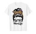 Mom Life Messy Bun Hair Funny Soccer T-Shirt - Novelty Apparel for Adults - T-Shirt, Sweatshirt, Hoodie