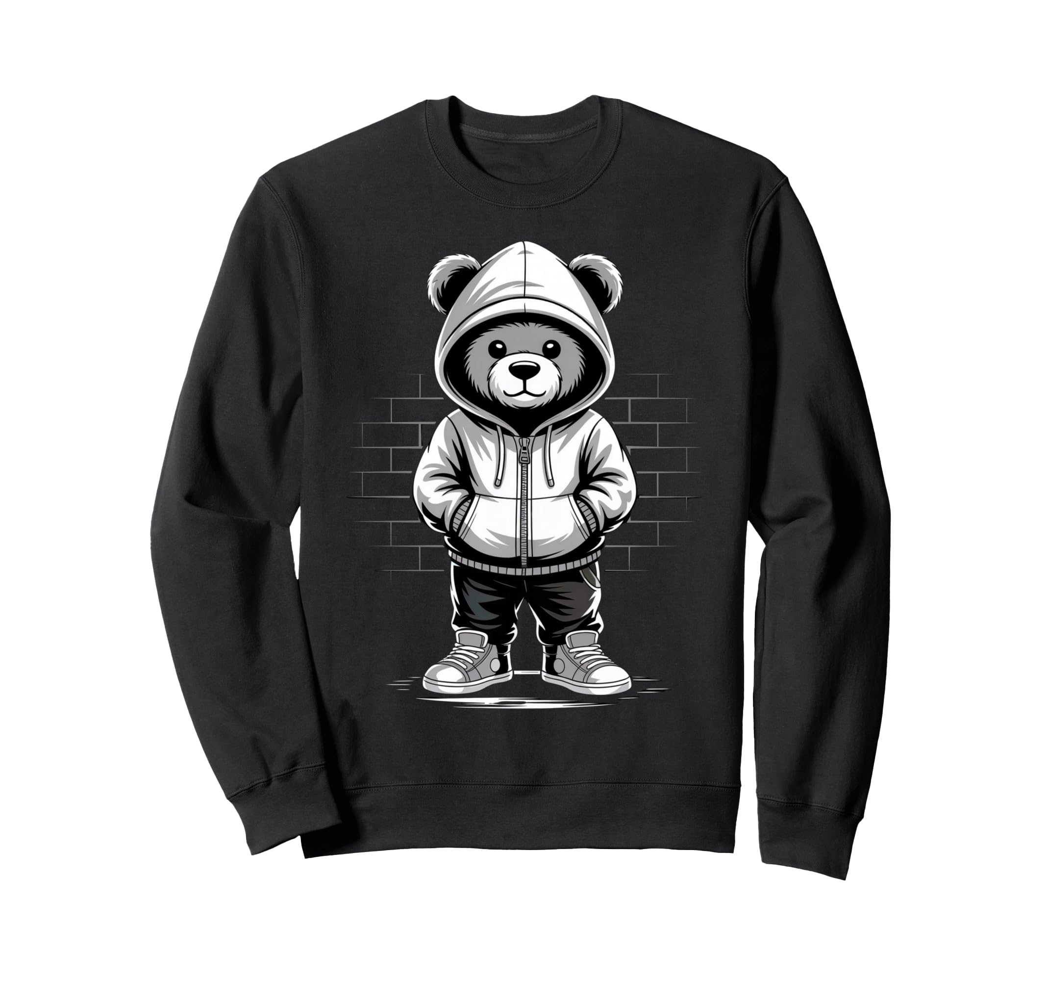 Camouflage Rapper Teddy Bear Camo Sweatshirt - Custom Art Print for Adults - T-Shirt, Sweatshirt, Hoodie