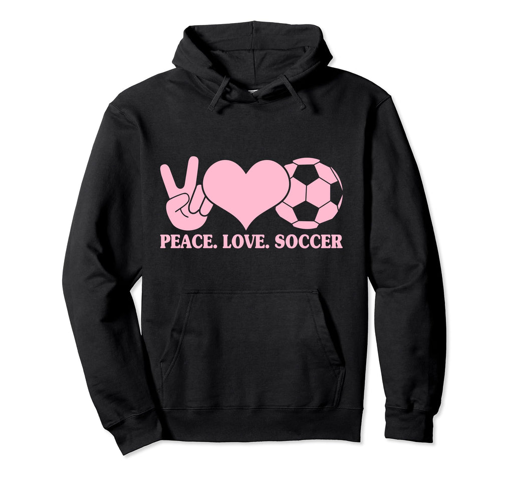 Soccer Soccer Player Peace Love Hoodie - Aesthetic Graphic for Adults - T-Shirt, Sweatshirt, Hoodie