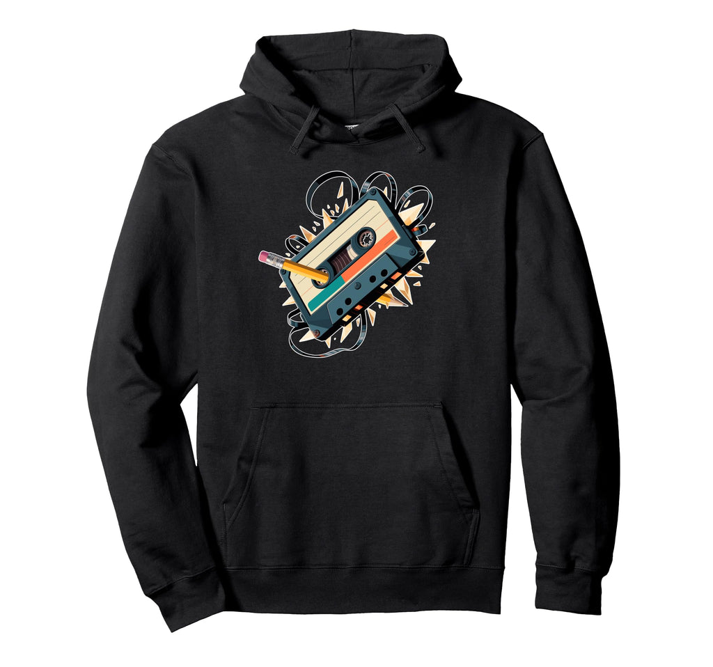 Polygon Art Cassette Player Music Tape Hoodie - Graphic Print Unisex - T-Shirt, Sweatshirt, Hoodie