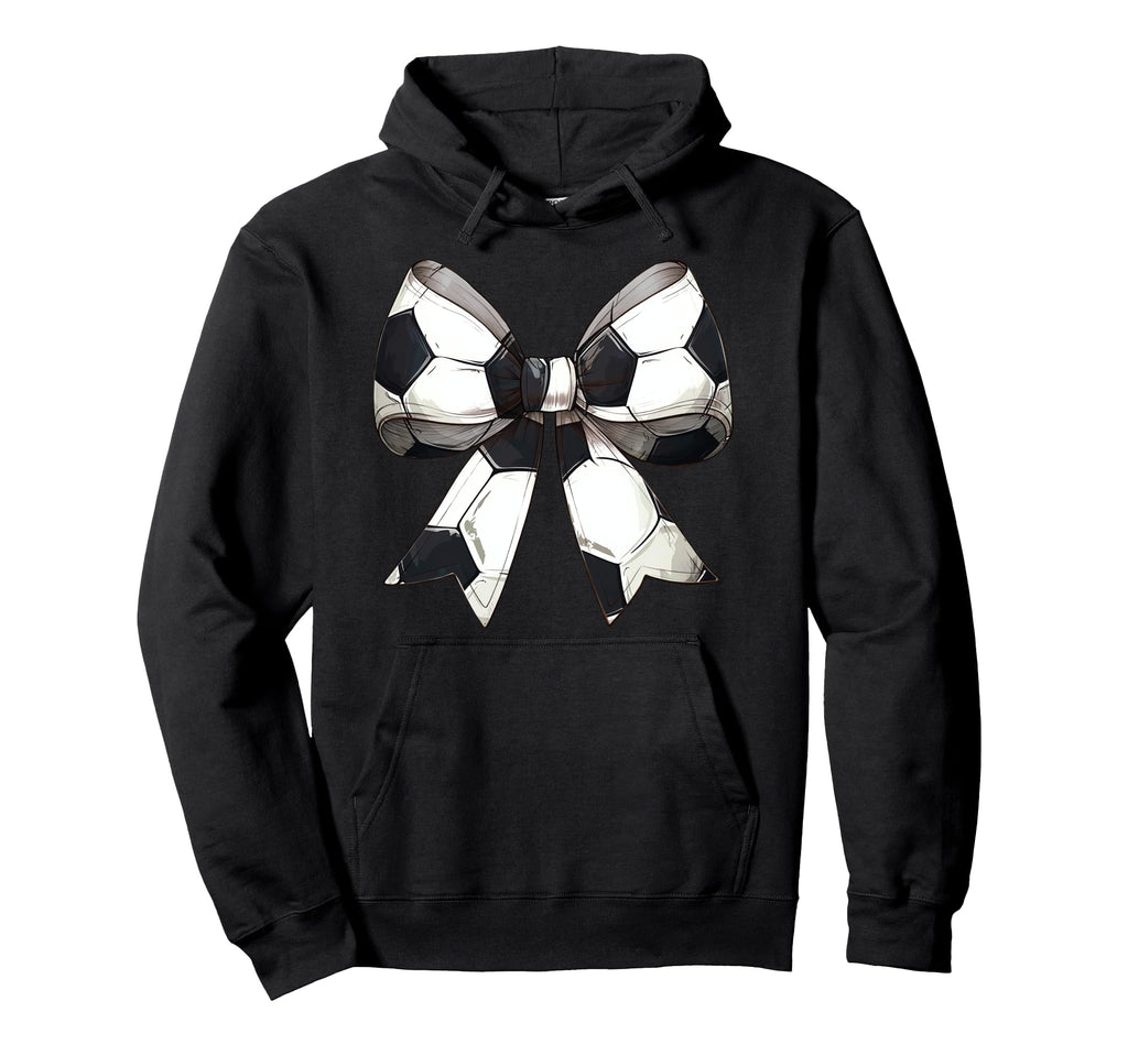Coquette Bow Soccer Ball Pattern Hoodie - Streetwear Style for Adults - T-Shirt, Sweatshirt, Hoodie