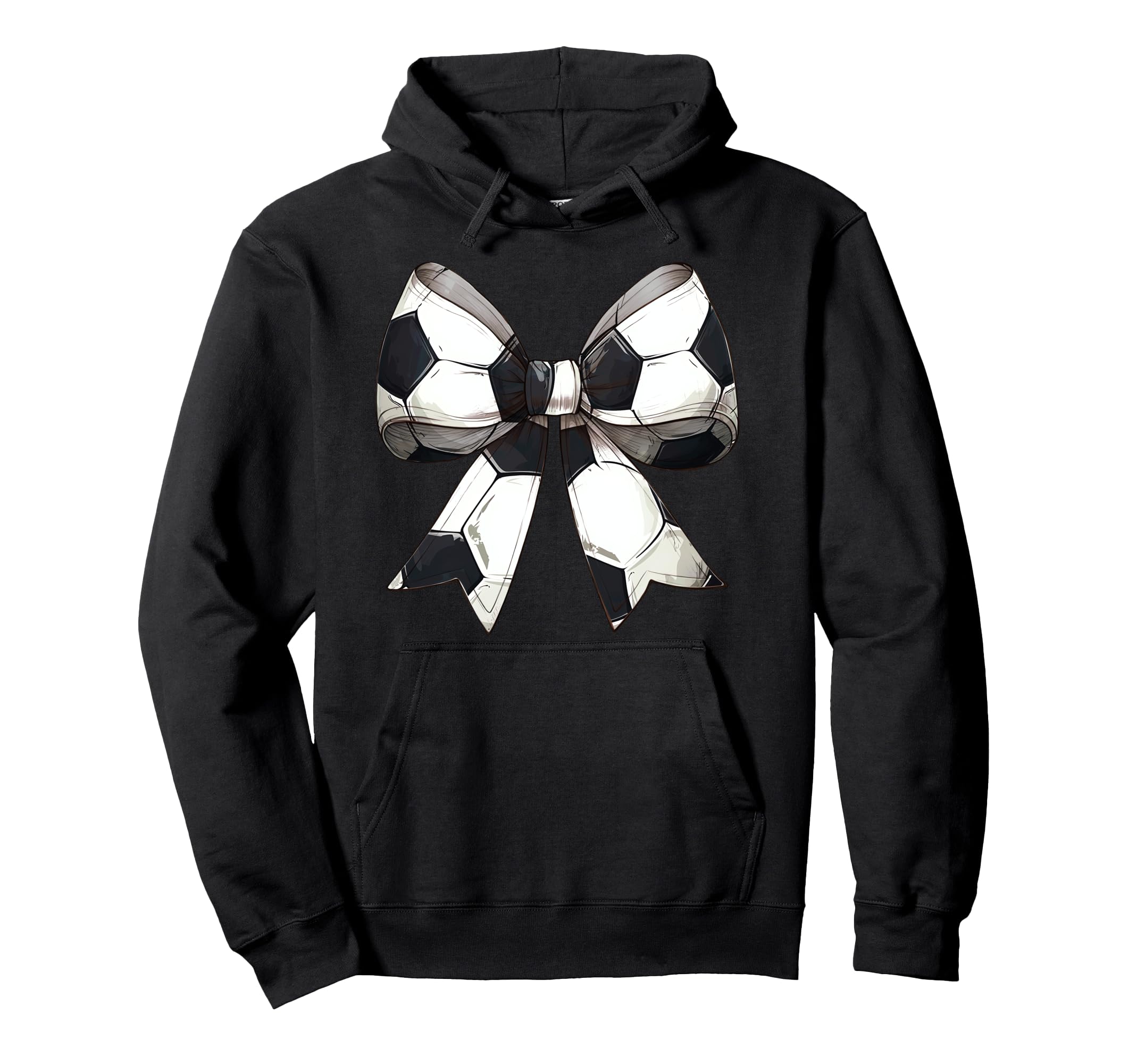 Coquette Bow Soccer Ball Pattern Hoodie - Streetwear Style for Adults - T-Shirt, Sweatshirt, Hoodie