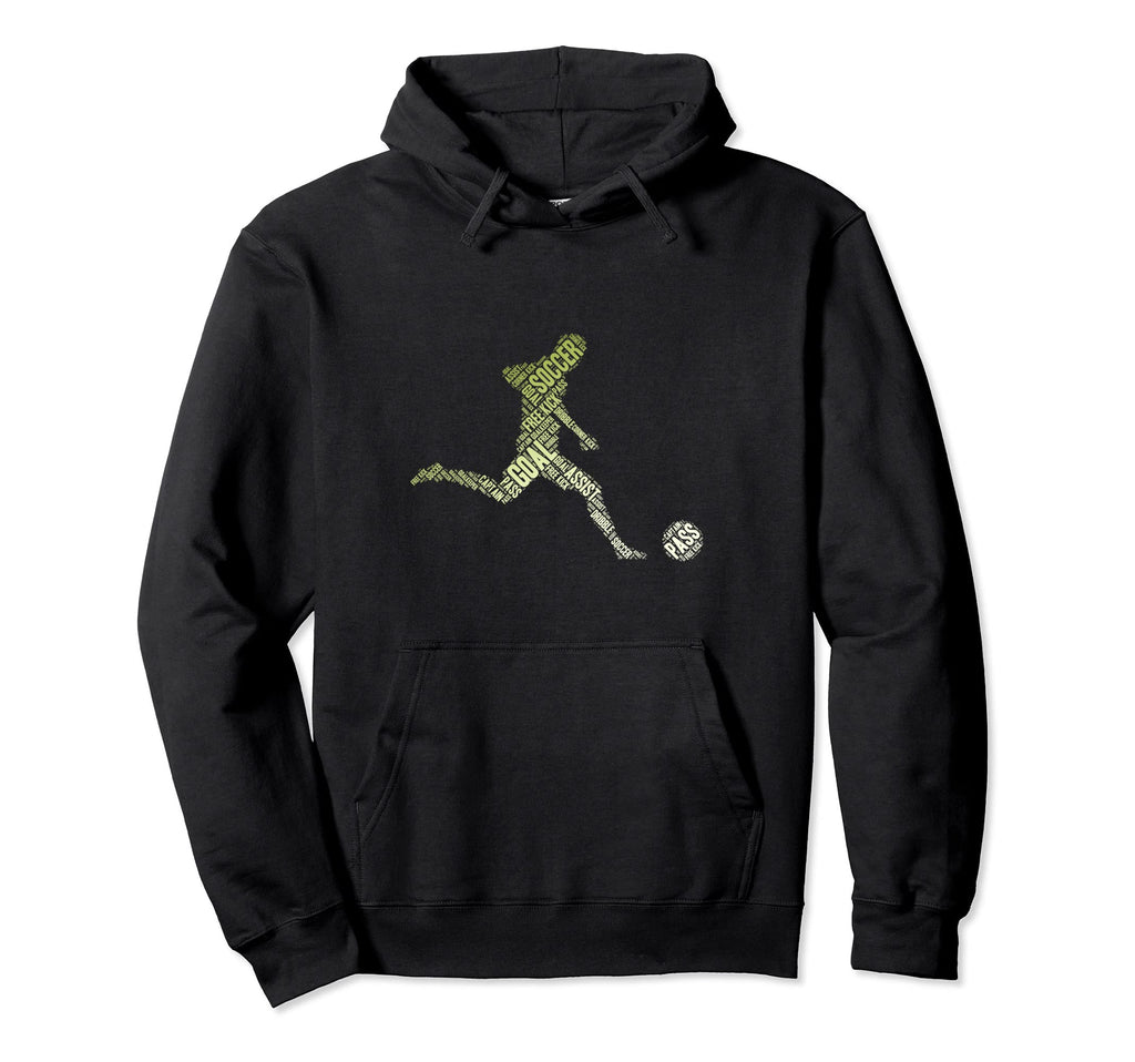 Soccer Player Typography Soccer Coach Hoodie - Minimalist Print Men Women - T-Shirt, Sweatshirt, Hoodie