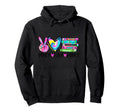 Peace Love Books Reading Hippie 60S Hoodie - Streetwear Style Unisex - T-Shirt, Sweatshirt, Hoodie