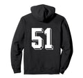 Number 51 Backside 80S 90S Team Jersey Hoodie - Trendy Graphic for Adults - T-Shirt, Sweatshirt, Hoodie