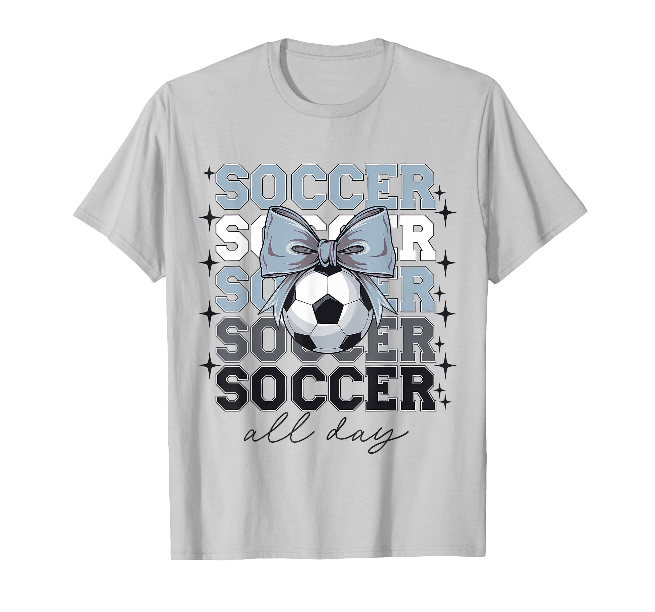 Groovy Soccer Coquette Bow Soccer All T-Shirt - Trendy Graphic for Adults - T-Shirt, Sweatshirt, Hoodie