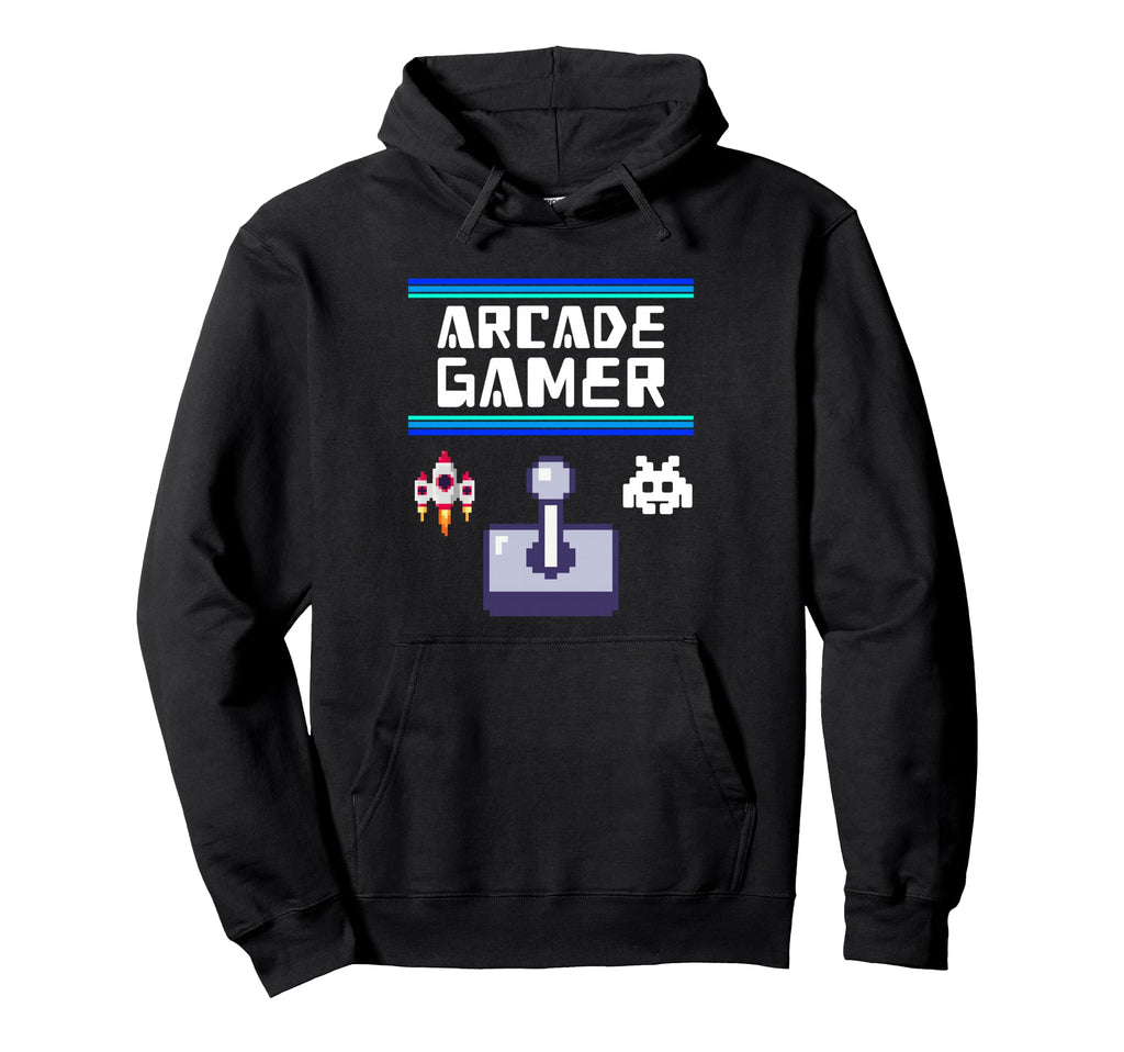 Arcade Gamer Gaming Pixel Space Invasion Hoodie - Unique Graphic for Adults - T-Shirt, Sweatshirt, Hoodie