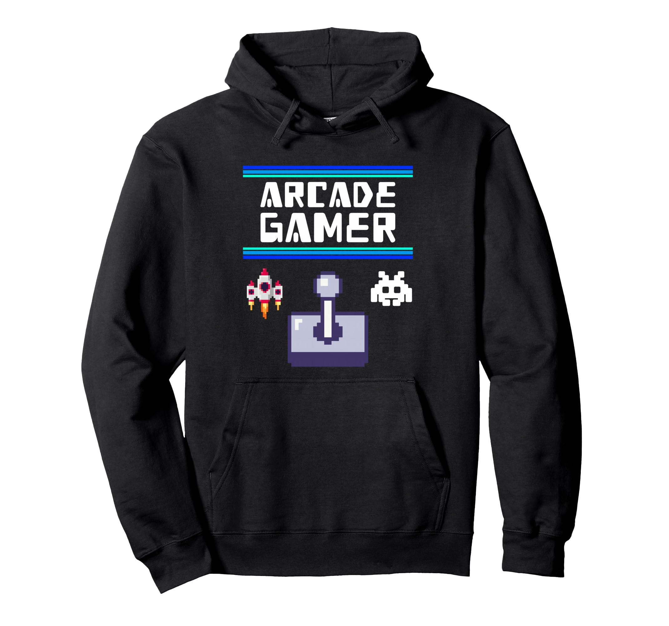 Arcade Gamer Gaming Pixel Space Invasion Hoodie - Unique Graphic for Adults - T-Shirt, Sweatshirt, Hoodie